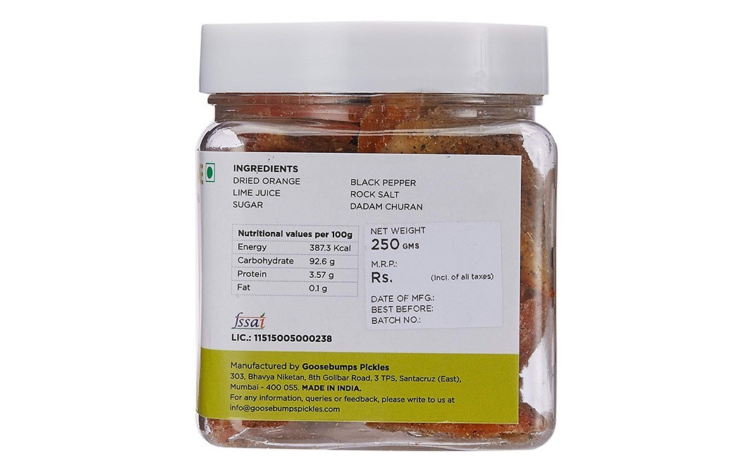 Goosebumps Masala Orange Homemade Aftermeal   Glass Jar  250 grams